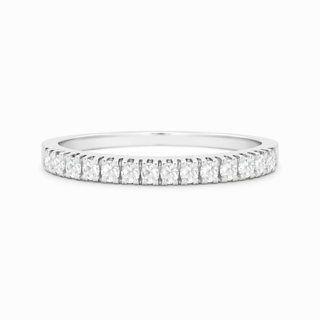 9ct White Gold Lab Grown Diamond Claw Set Wedding Band – 0.30ct TDW