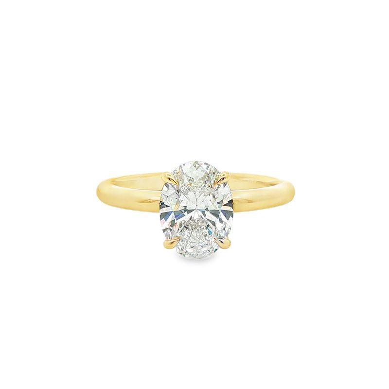 9ct Yellow Gold 1.51ct Oval Cut Claw Solitaire Engagement Ring
