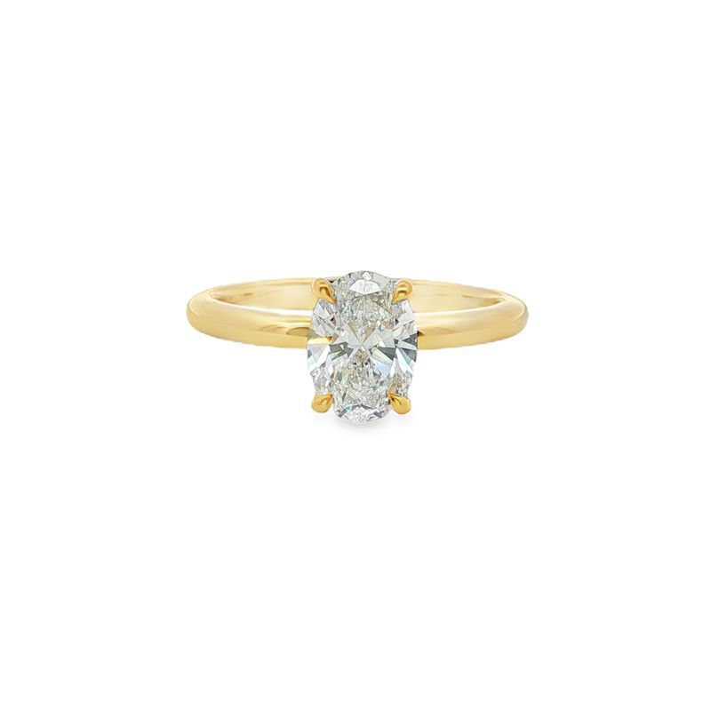 9ct Yellow Gold 1.00ct Oval Cut Claw Solitaire Engagement Ring