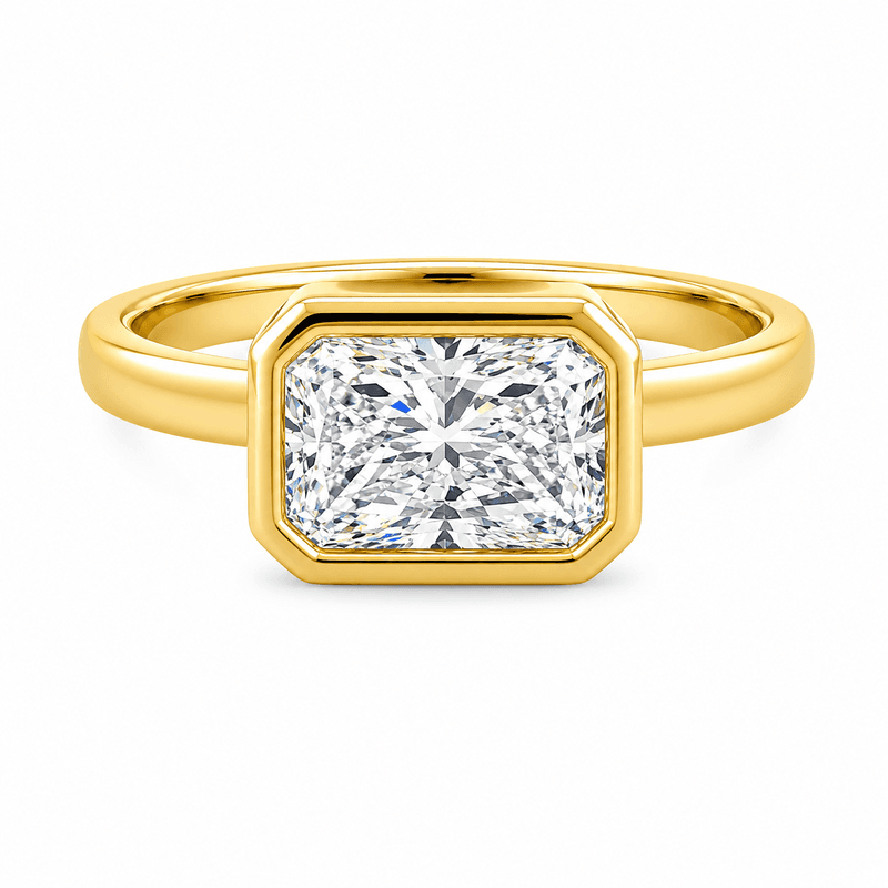 9ct Yellow Gold 2.02ct Radiant Cut East-West Set Engagement Ring